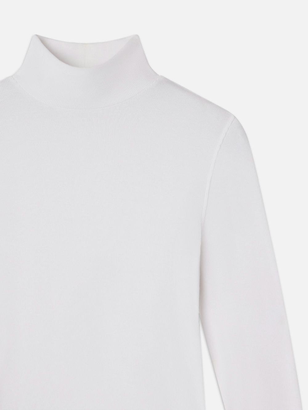 Frame Rib Turtleneck In White