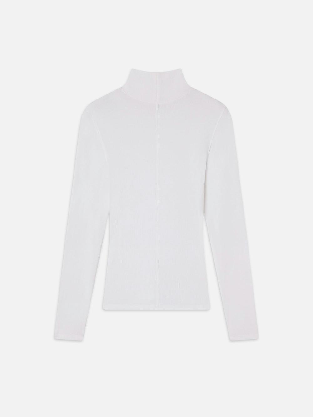 Frame Rib Turtleneck In White