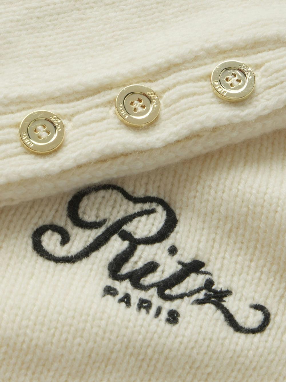 Frame Ritz Button Detail Sweater In Cream