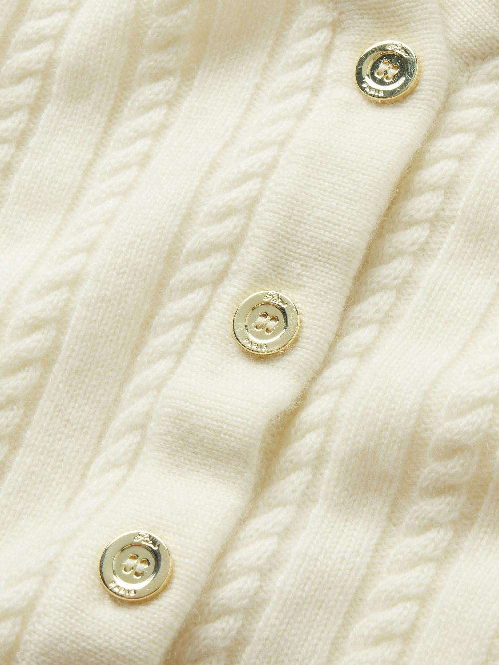 Frame Ritz Cable Cardigan In Cream
