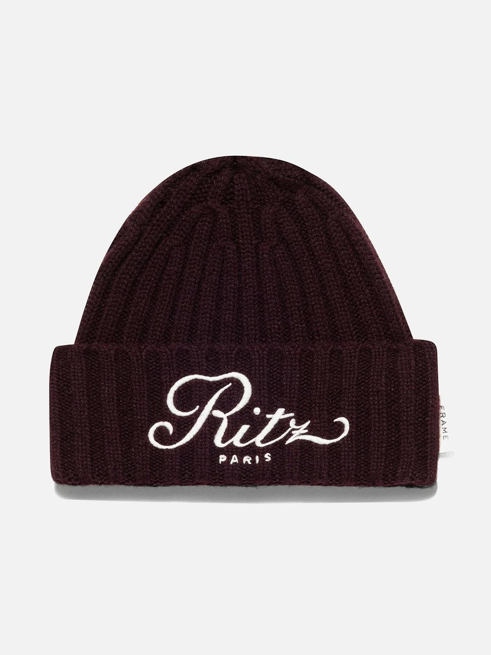 frame Ritz Cashmere Beanie in Bordeaux