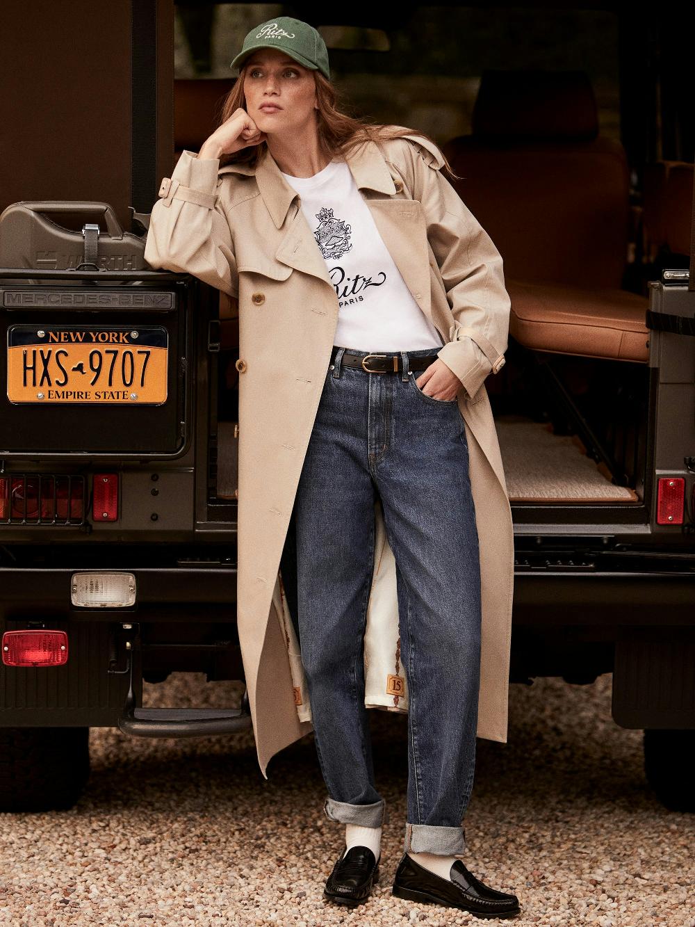 Frame Ritz Cotton Hat In Hunter Green