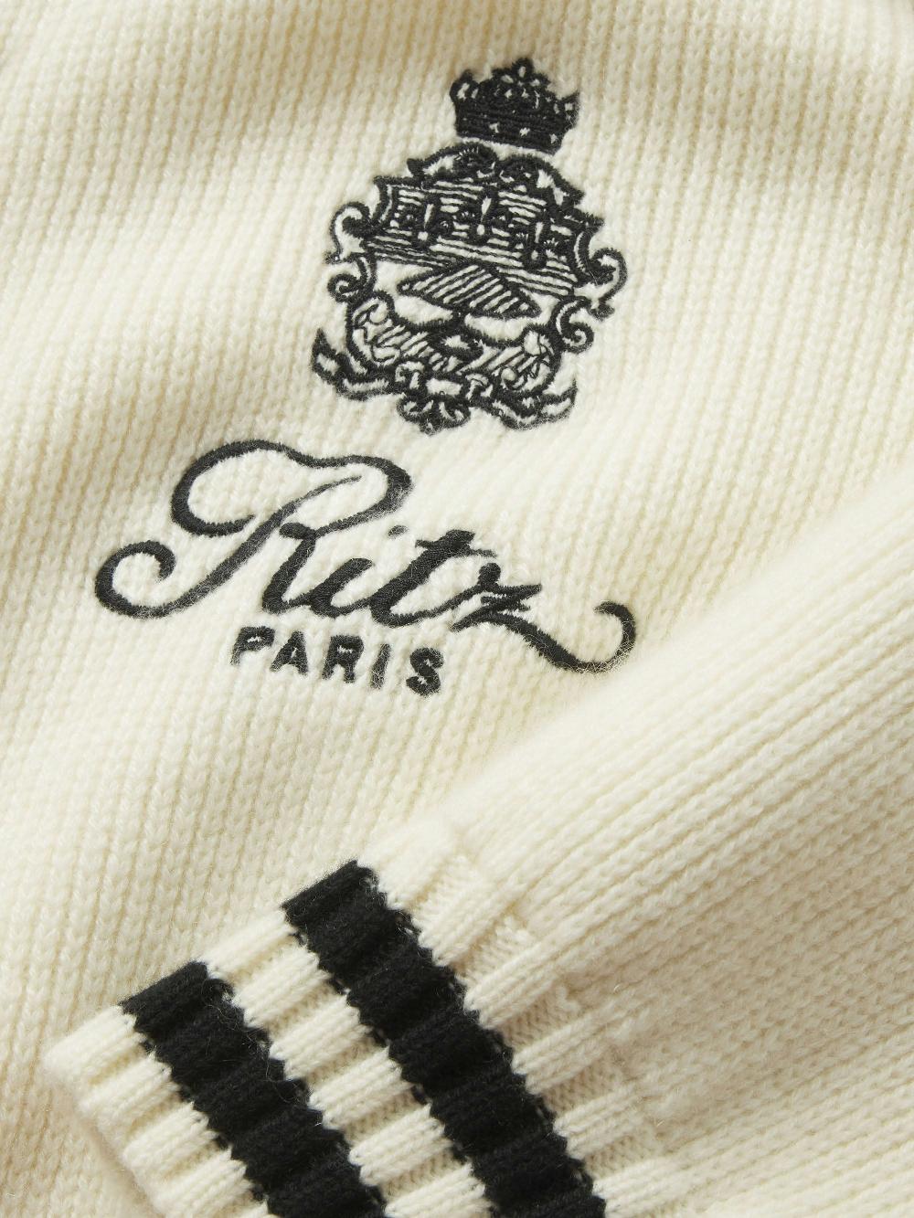 Frame Ritz Embroidery Cashmere Cardigan In Cream