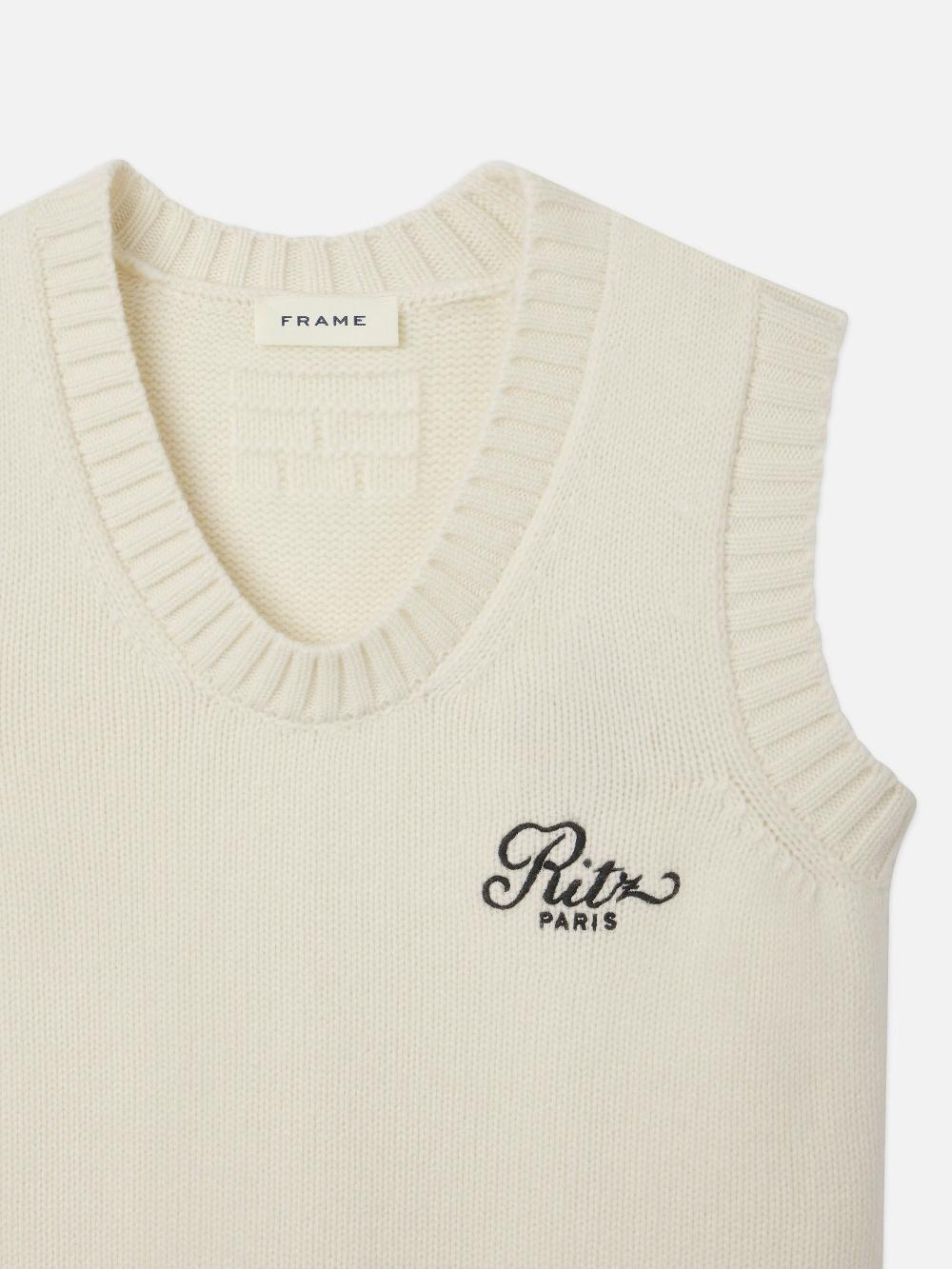 Frame Ritz Men's Cashmere Sweater Vest In Cream