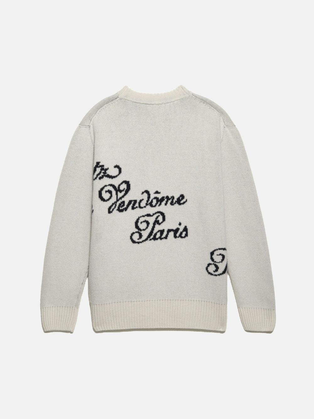 Frame Ritz Men's Crew Sweater In Off White Multi