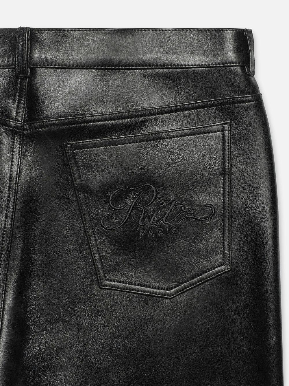 Frame Ritz Men's Leather Pant In Black