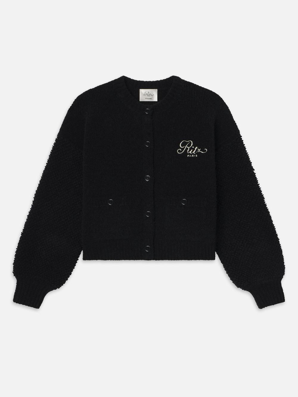 frame Ritz Mixed Stitch Sweater in Black