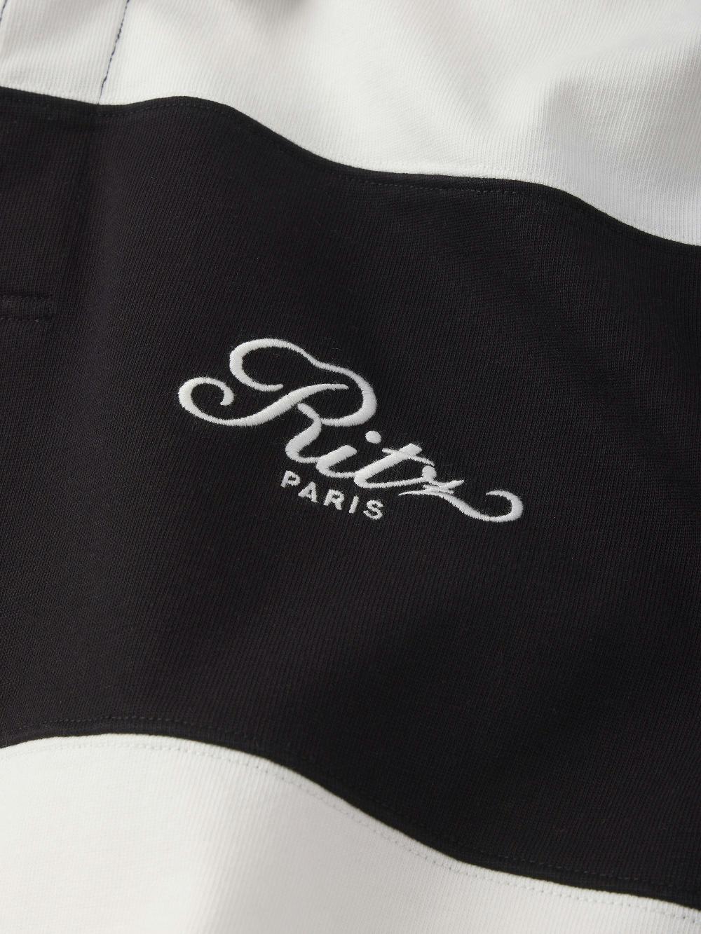 Frame Ritz Rugby Polo Shirt In Cream/Black