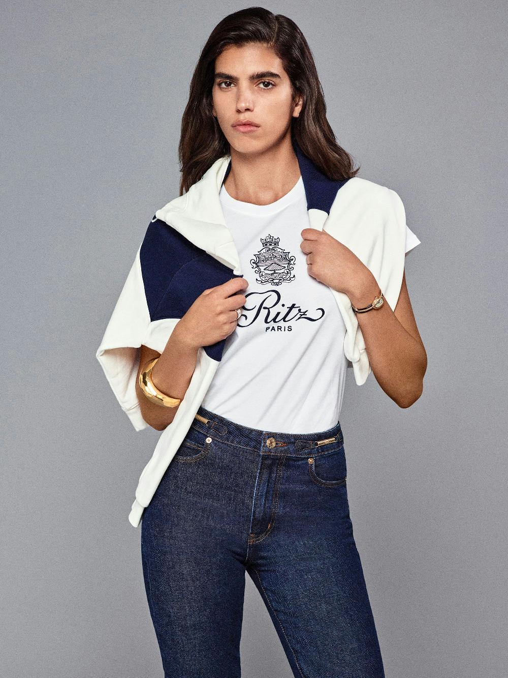 Frame Ritz Solid Baby Tee In White