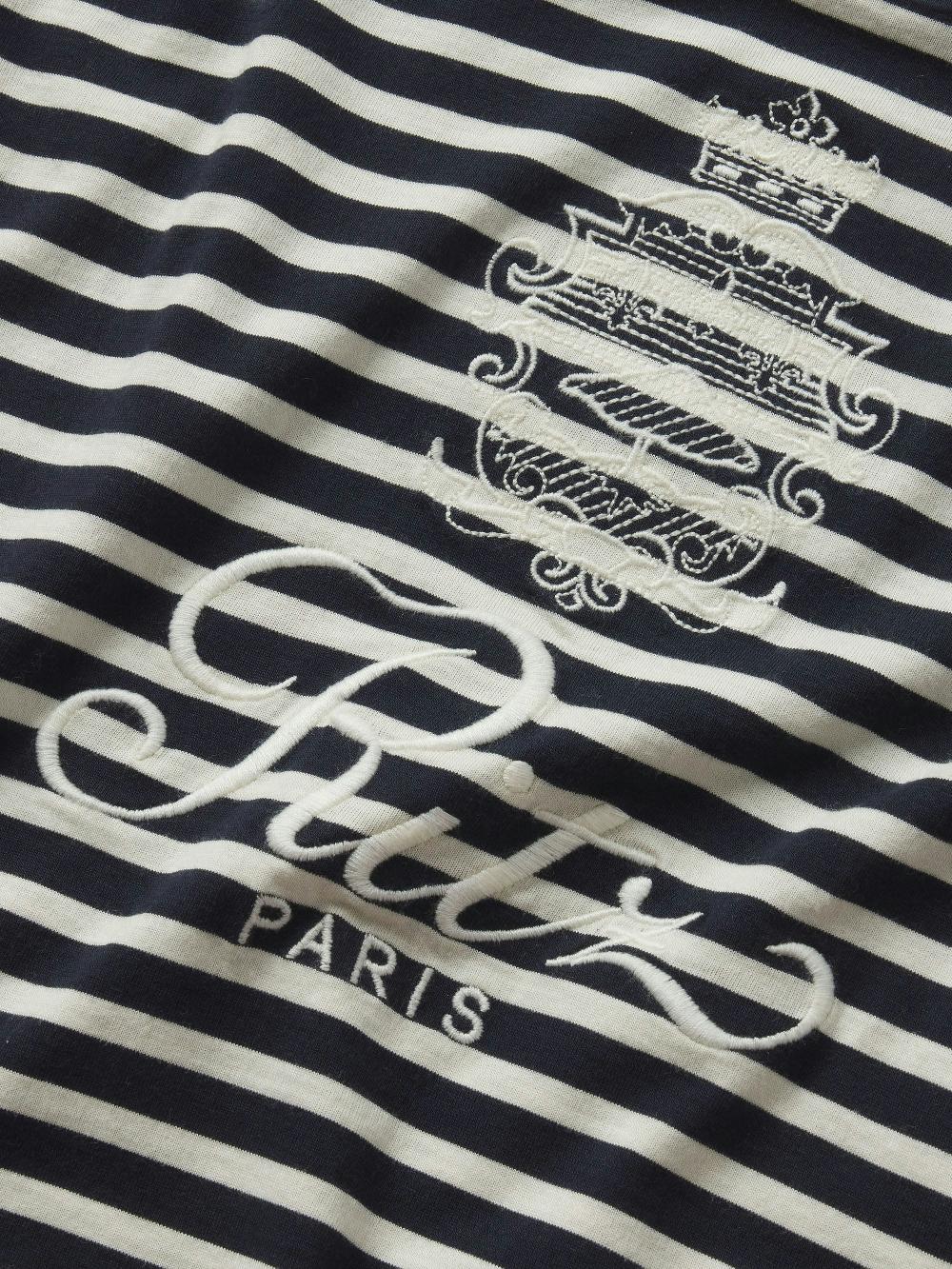 Frame Ritz Striped Baby Tee In Navy Multi