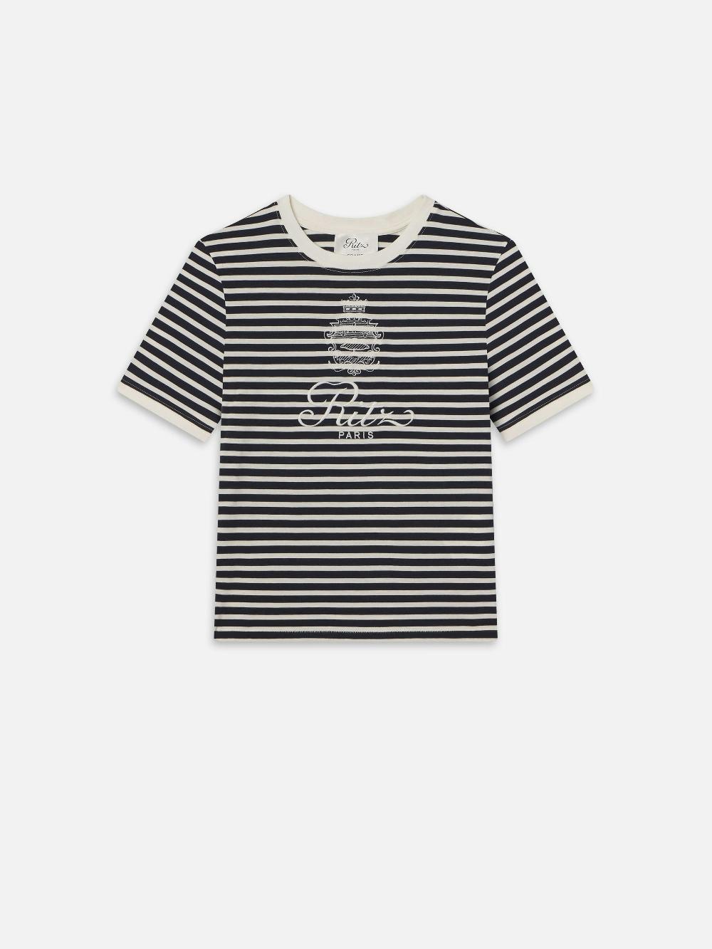 frame Ritz Striped Baby Tee in Navy Multi