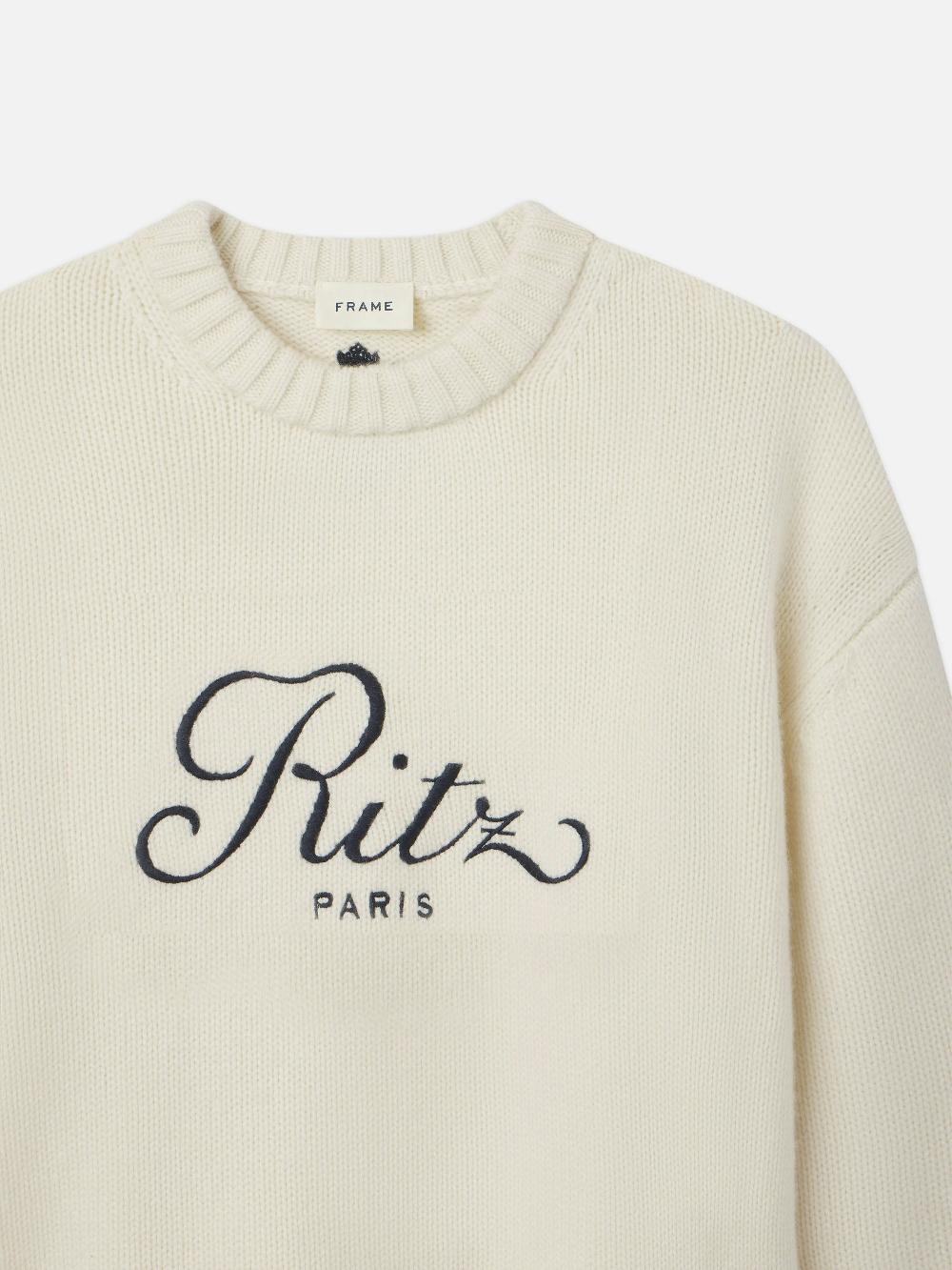 Frame Ritz Unisex Cashmere Sweater In Cream