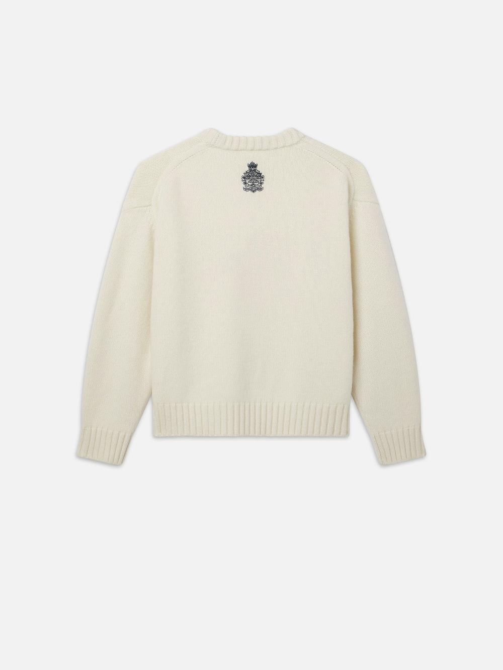 Frame Ritz Unisex Cashmere Sweater In Cream
