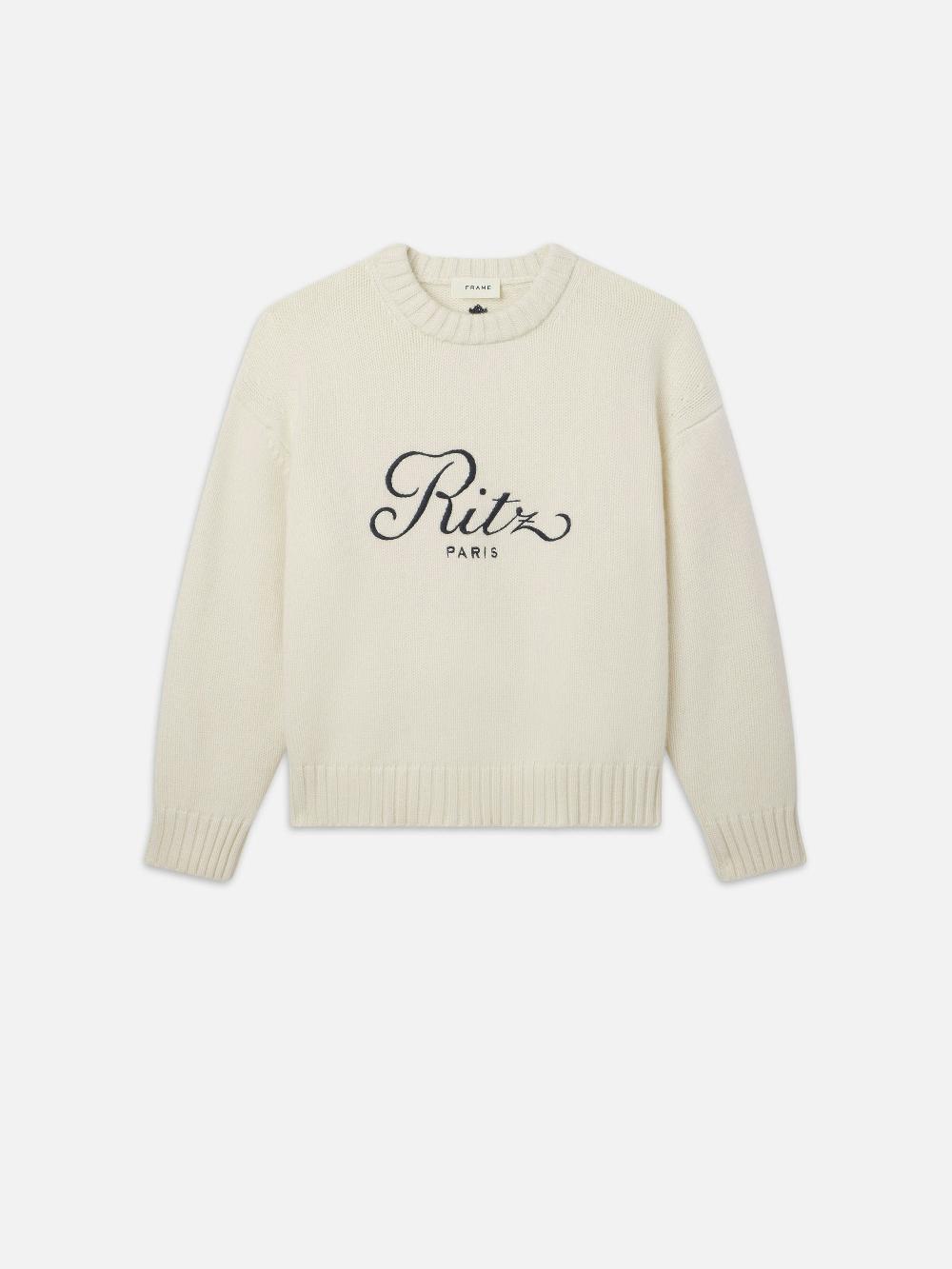 frame Ritz Unisex Cashmere Sweater in Cream