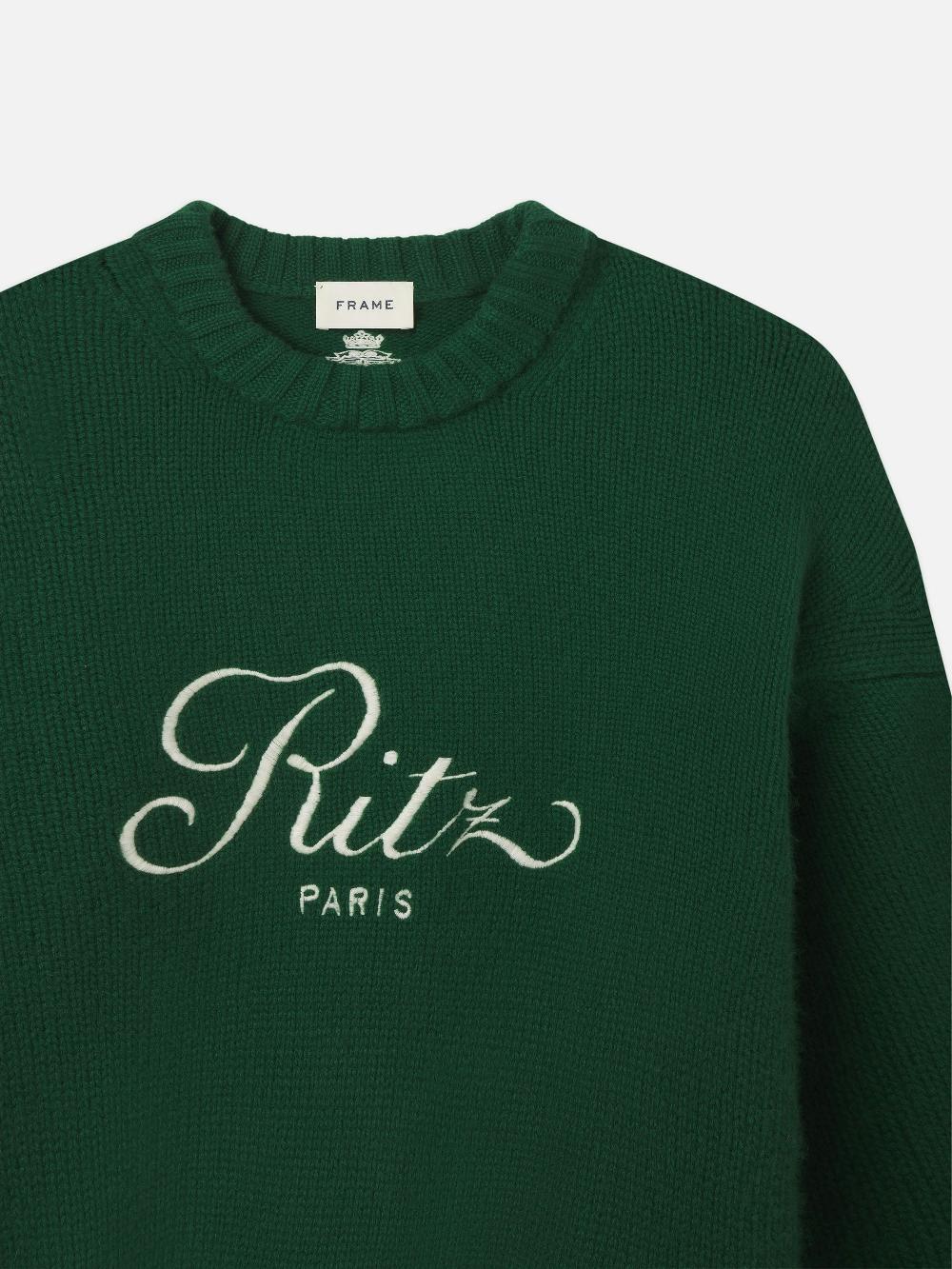 Frame Ritz Unisex Cashmere Sweater In Hunter Green