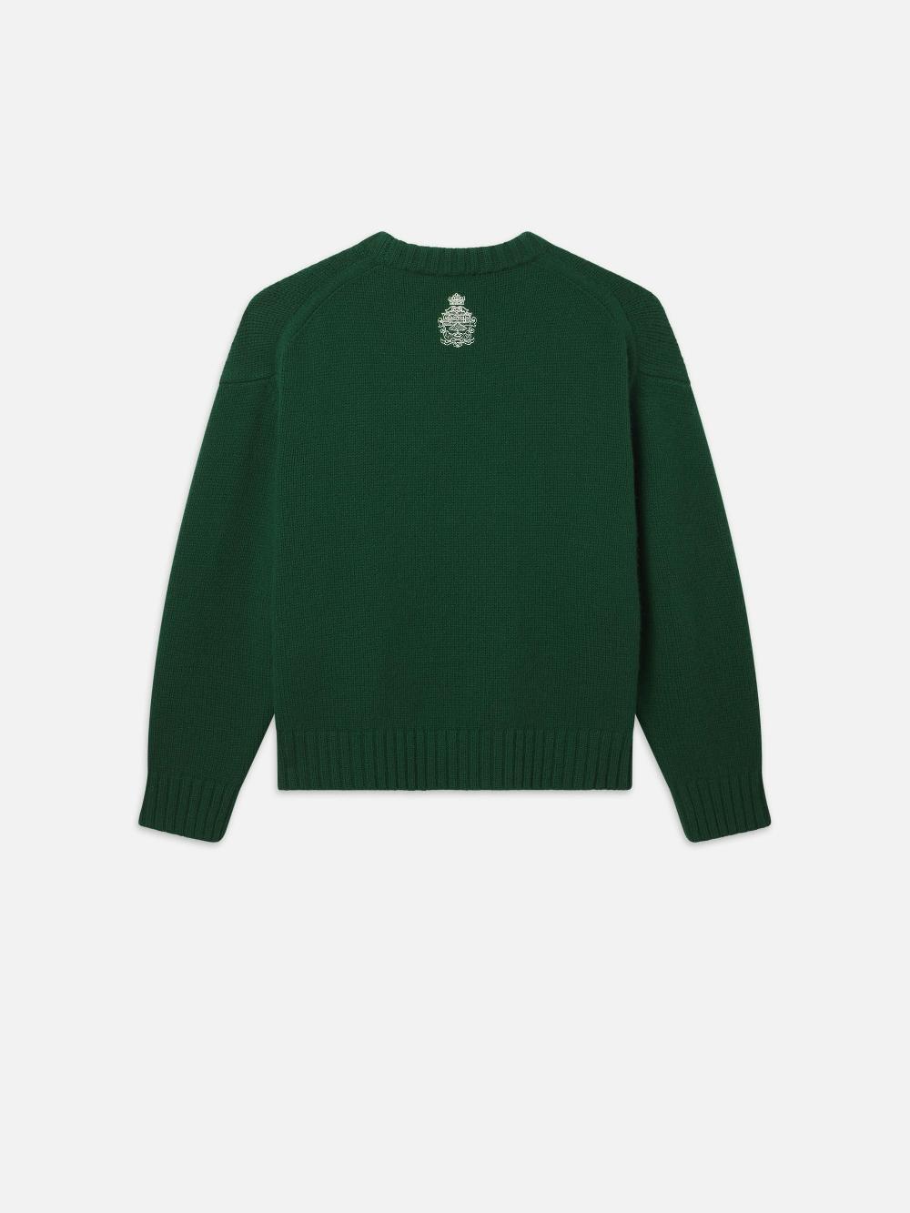 Frame Ritz Unisex Cashmere Sweater In Hunter Green