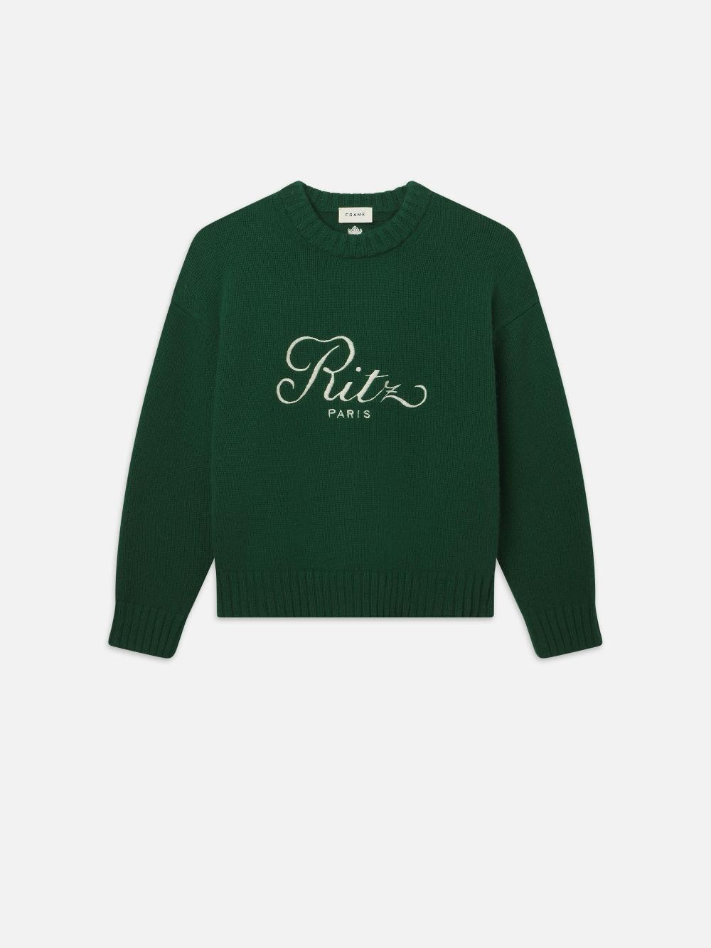 frame Ritz Unisex Cashmere Sweater in Hunter Green