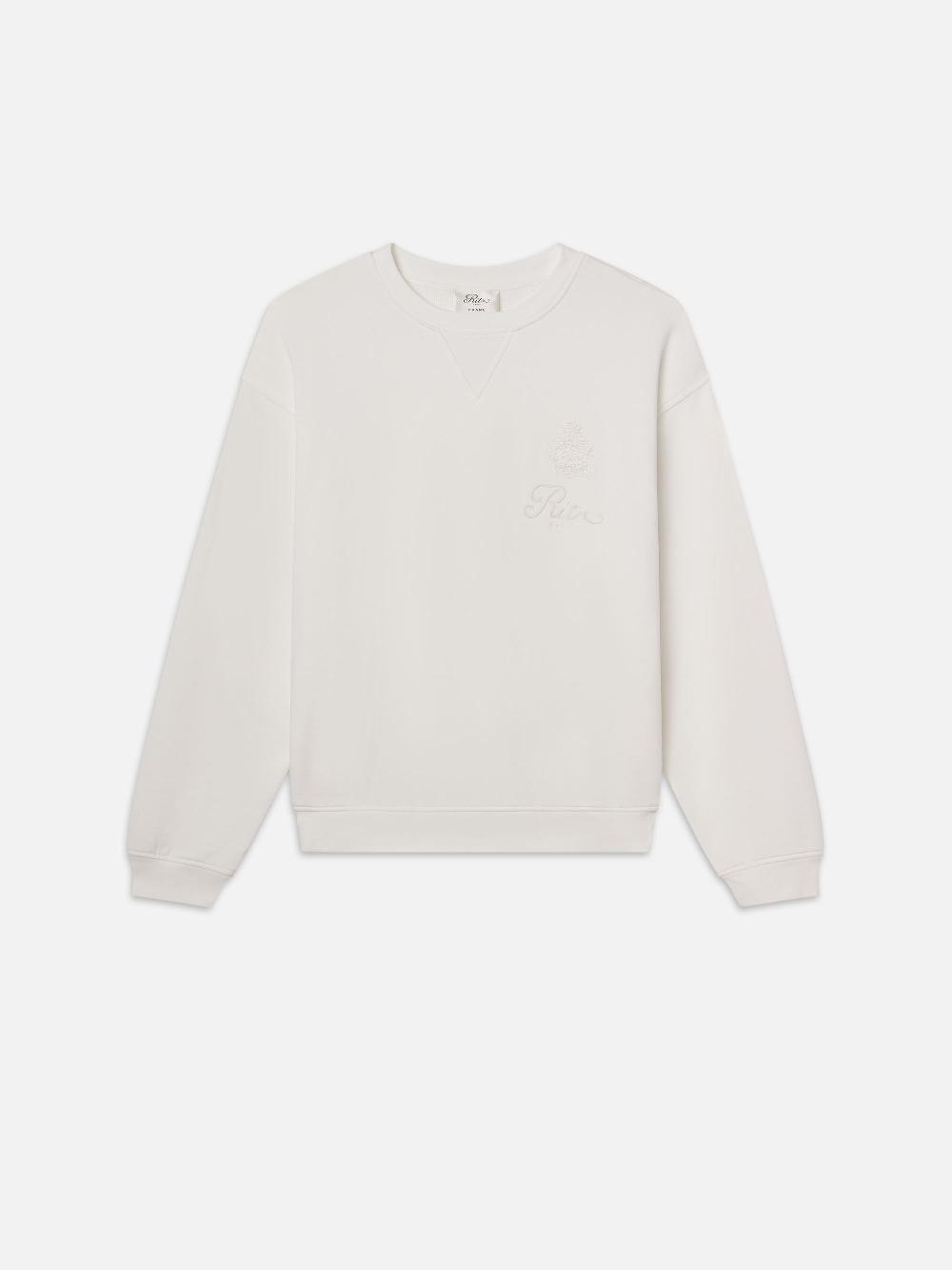 frame Ritz Unisex Tonal Logo Crewneck in Cream
