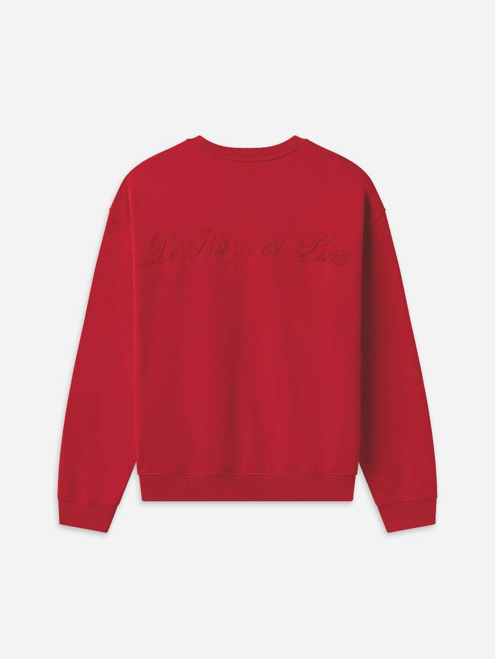 Frame Ritz Unisex Tonal Logo Crewneck In Red