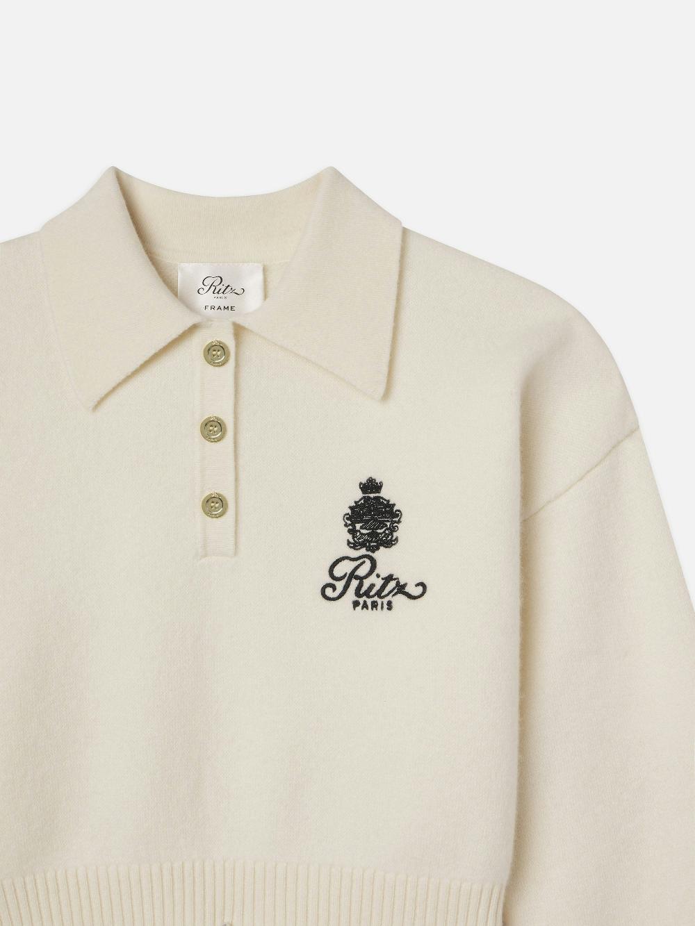 Frame Ritz Women's Crest Cashmere Sweater In Cream