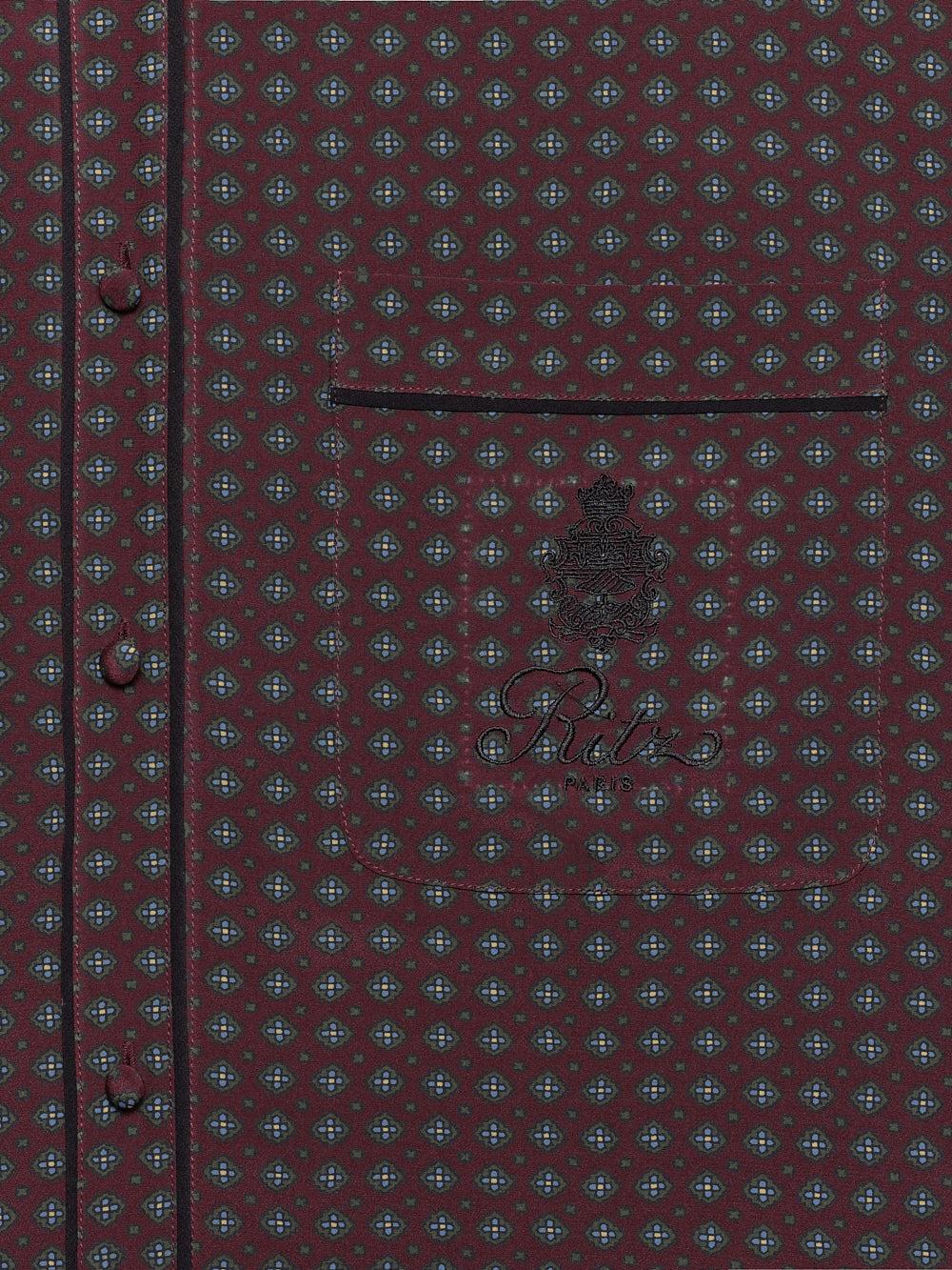 Frame Ritz Women's Pajama Shirt In Bordeaux Multi