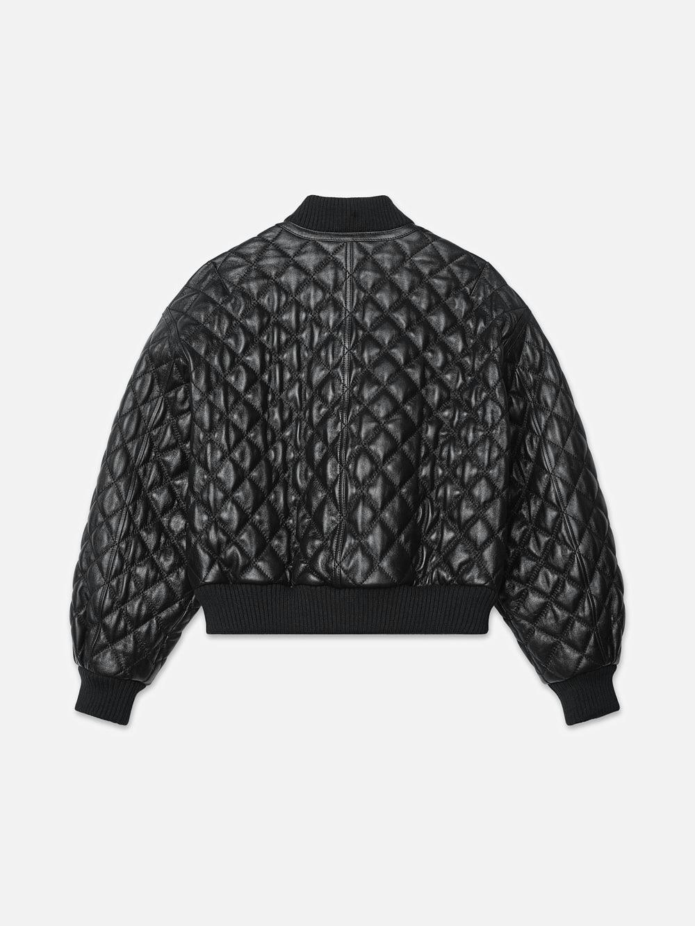 Frame Ritz Women's Quilted Leather Bomber In Black