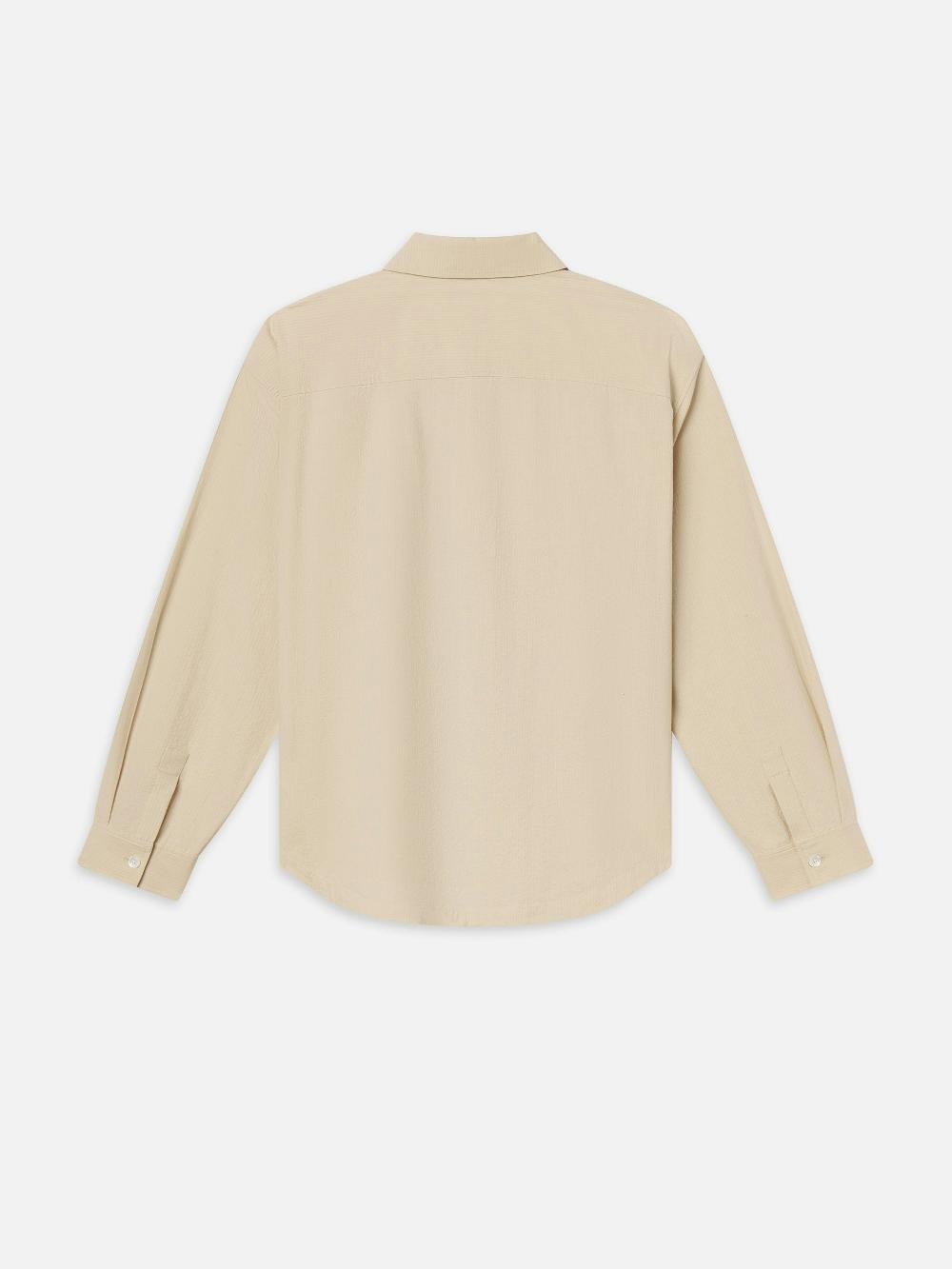 Frame Seersucker Shirt In Natural