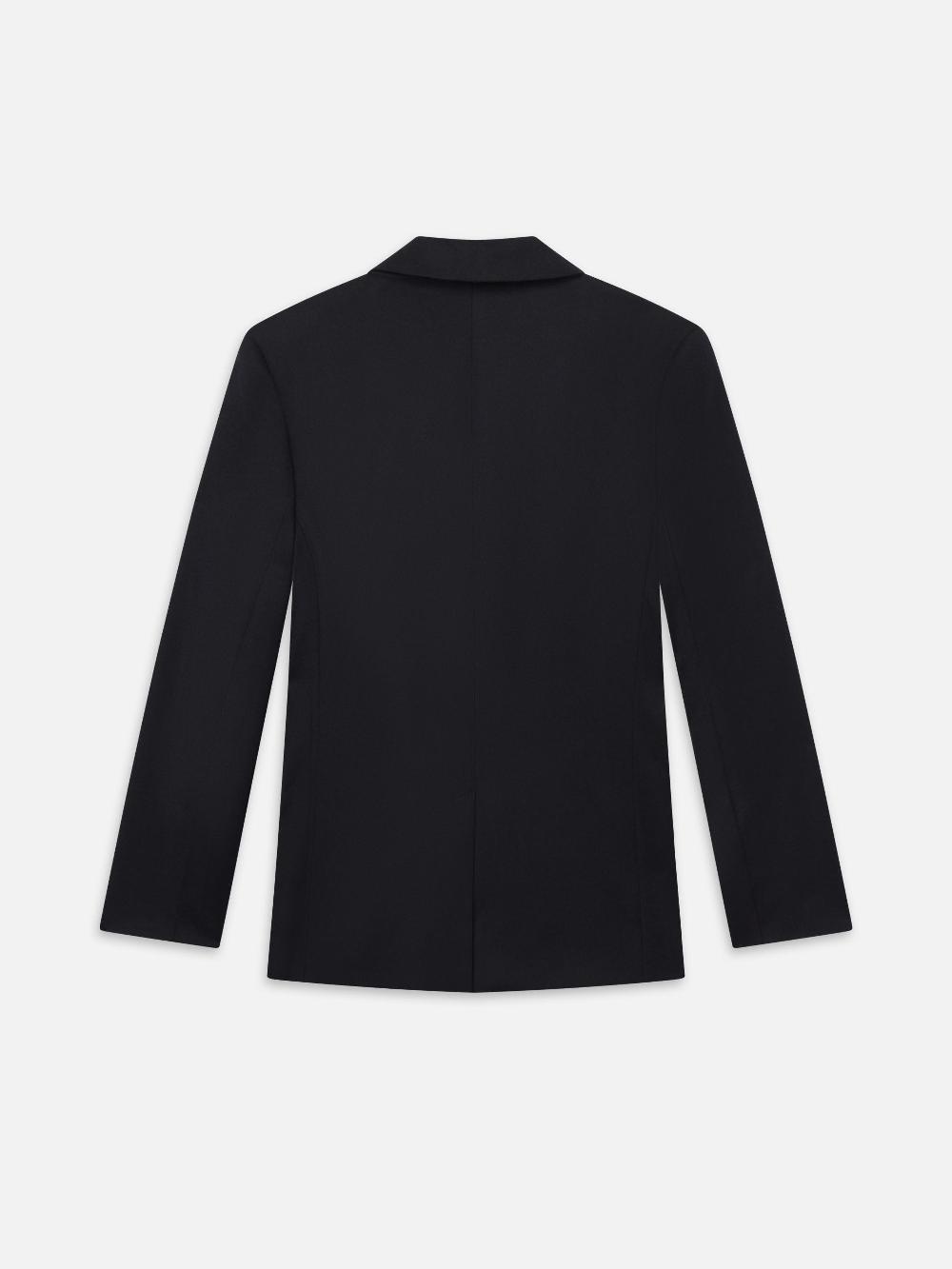 Frame Single Breasted Blazer In Dark Navy