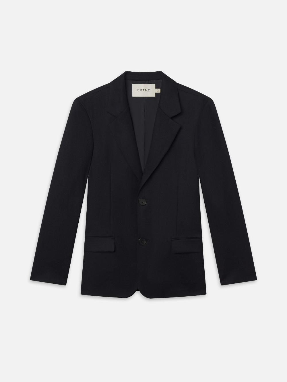 frame Single Breasted Blazer in Dark Navy