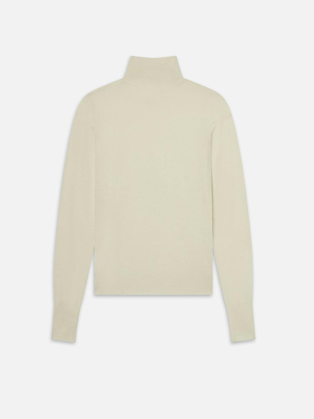 Frame Slim Turtleneck In Cream