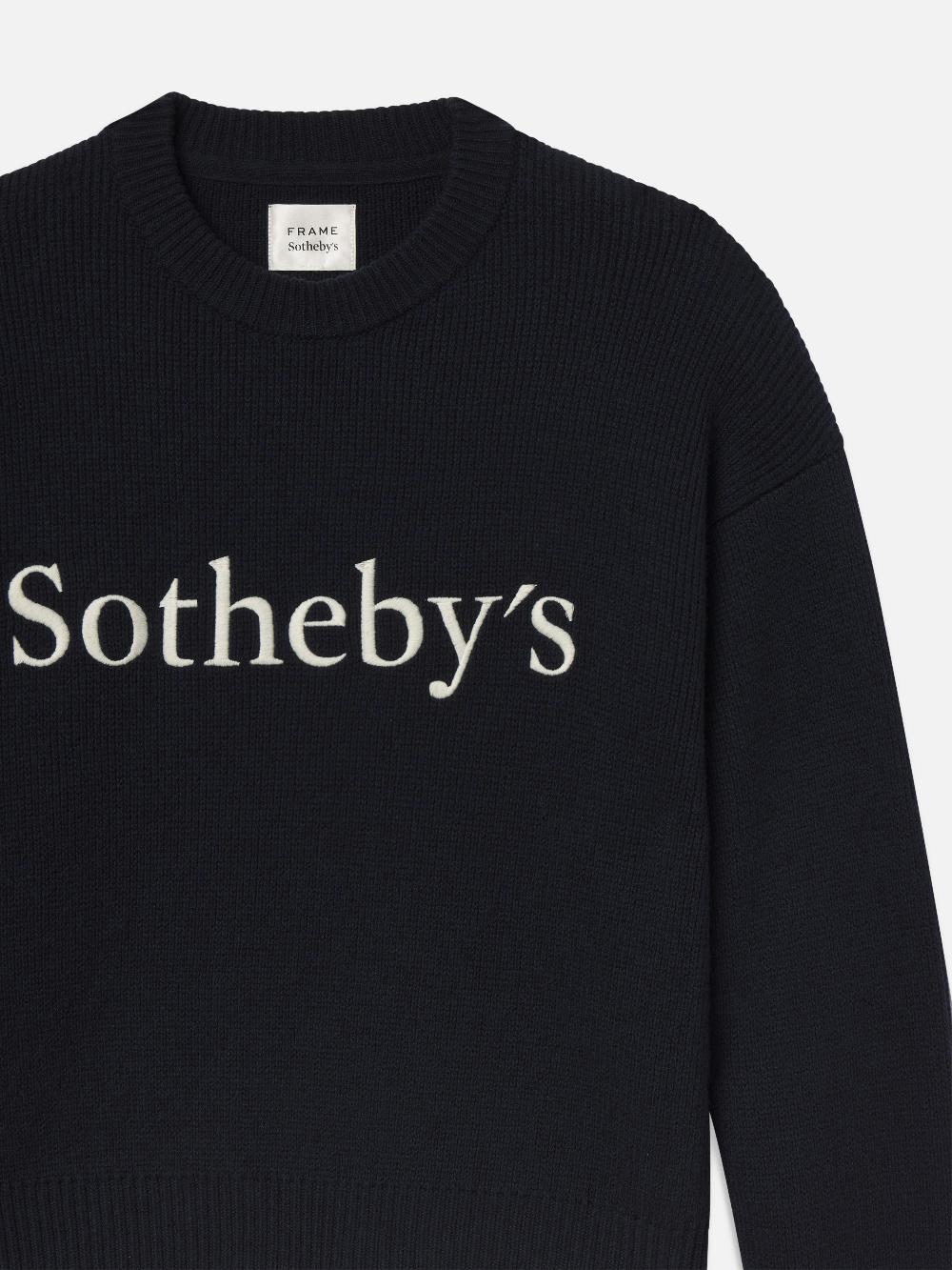 Frame Sotheby's Unisex Cashmere Sweater In Navy