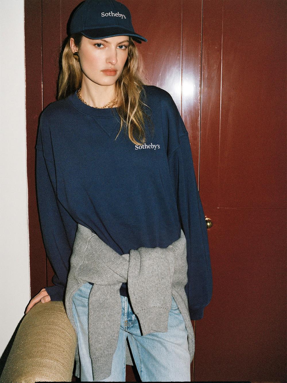 Frame Sotheby's Unisex Crewneck Sweatshirt In Navy
