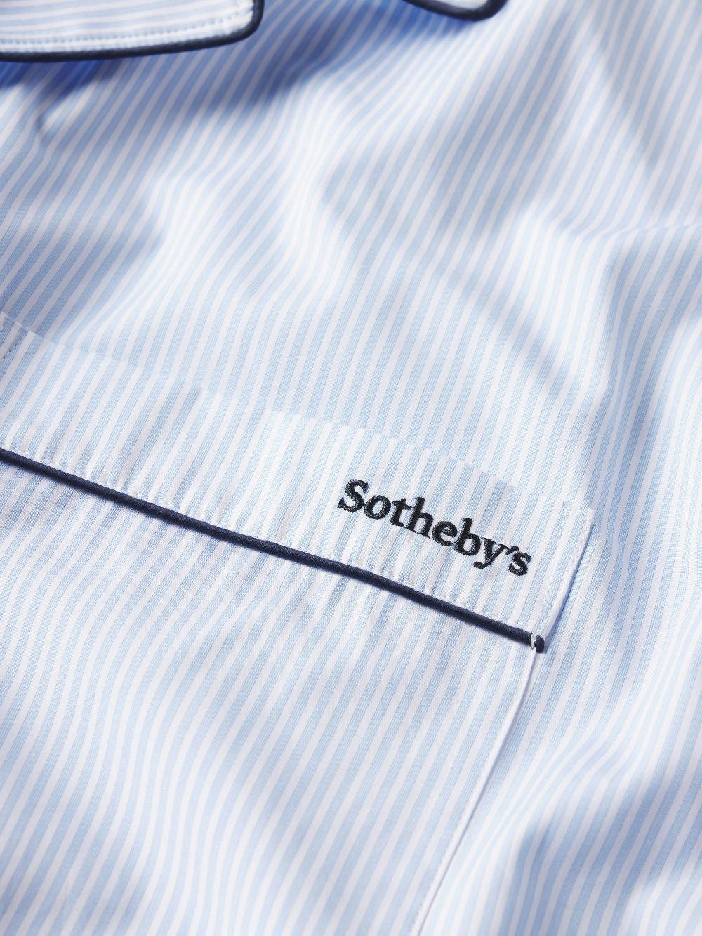 Frame Sotheby's Unisex Pajama Shirt In Blue Stripe