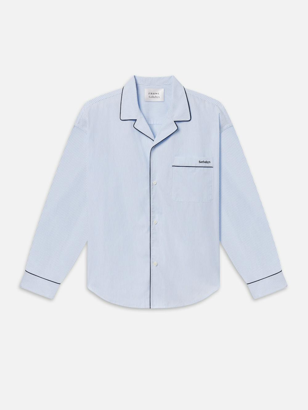 frame Sotheby's Unisex Pajama Shirt in Blue Stripe