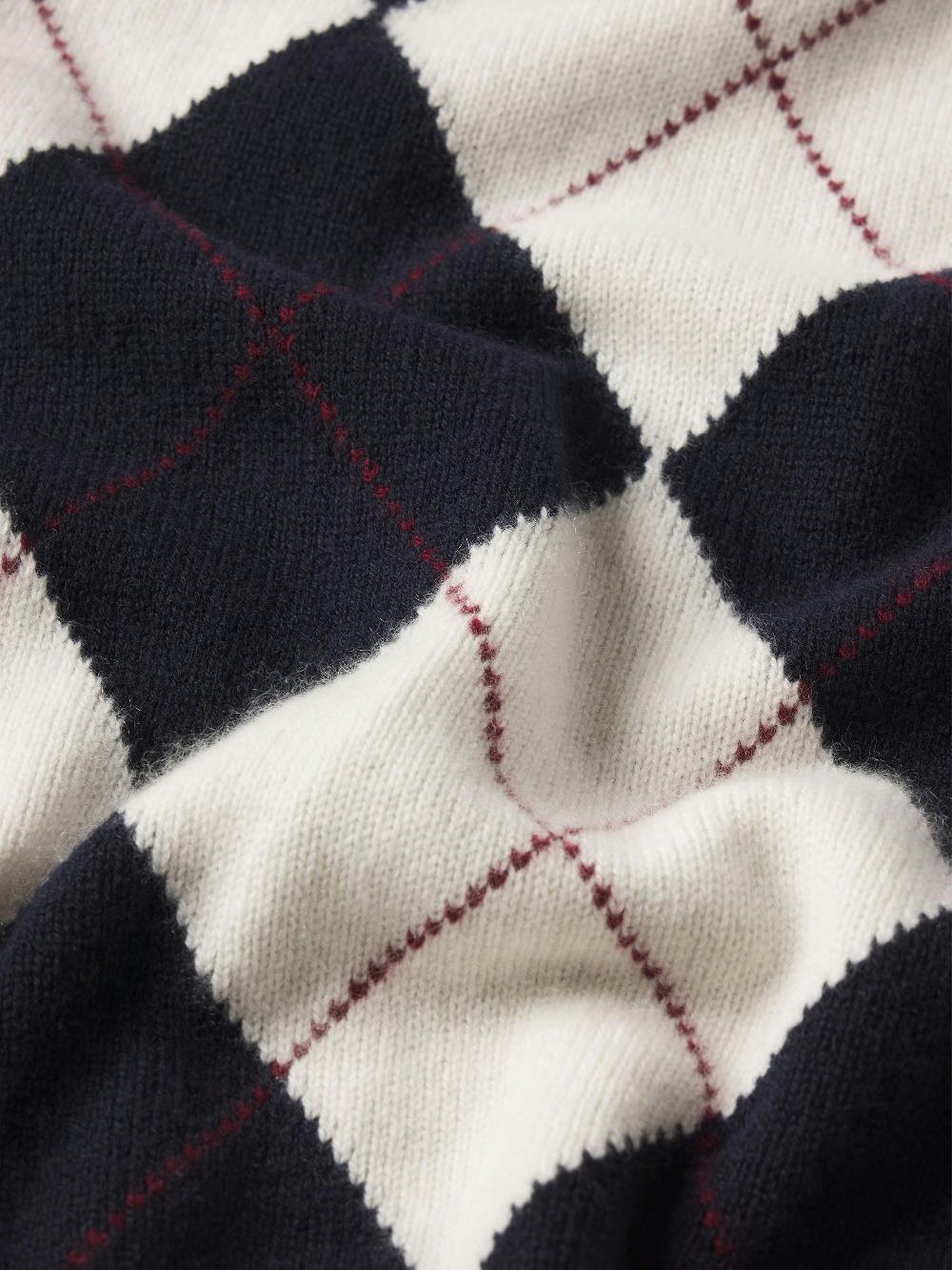 Frame Sotheby’s Women's Argyle Vest In Navy Multi