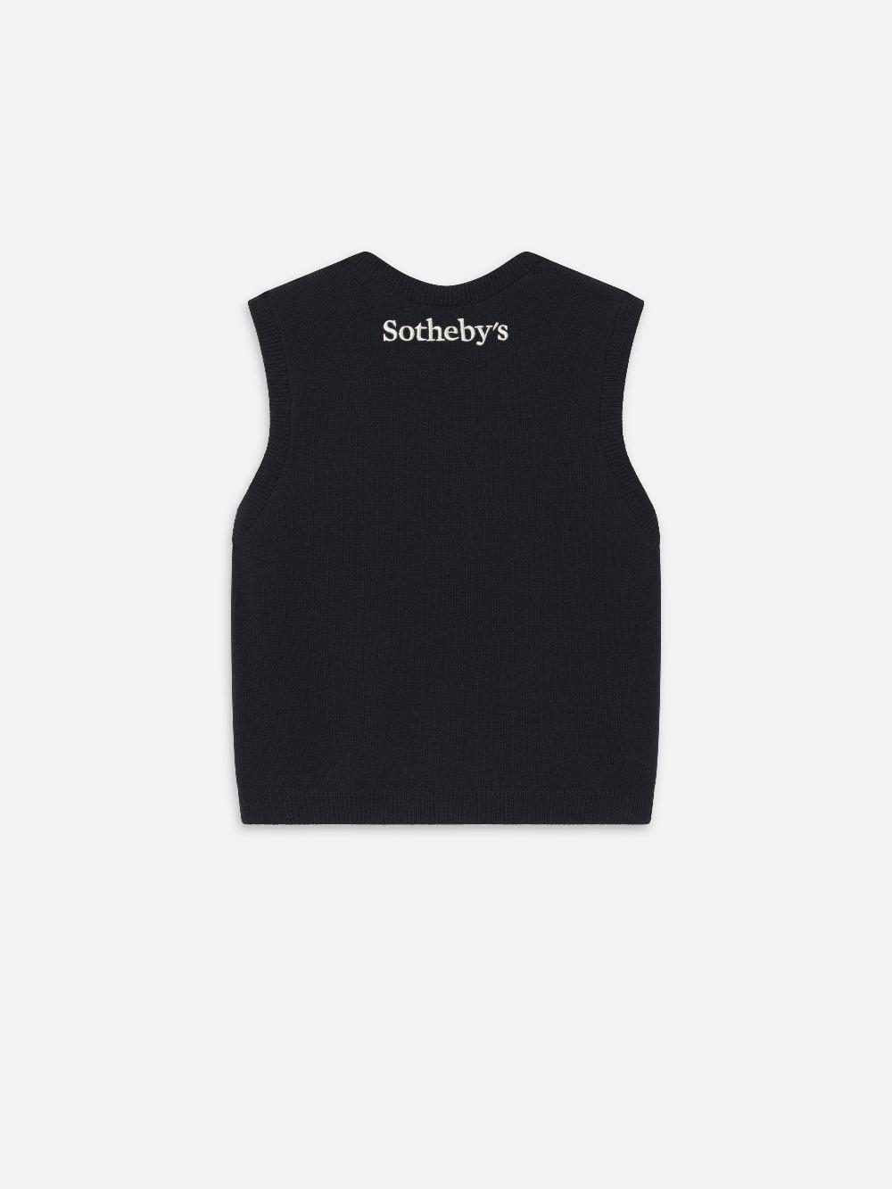 Frame Sotheby’s Women's Argyle Vest In Navy Multi