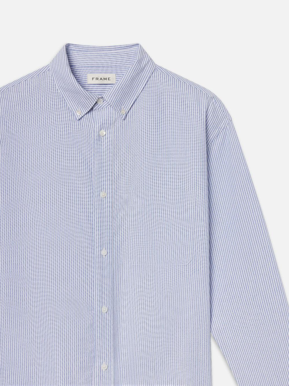 Frame Stripe Shirt In Blue Stripe