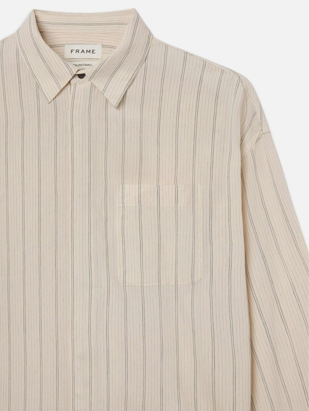 Frame Striped Shirt In Natural Stripe