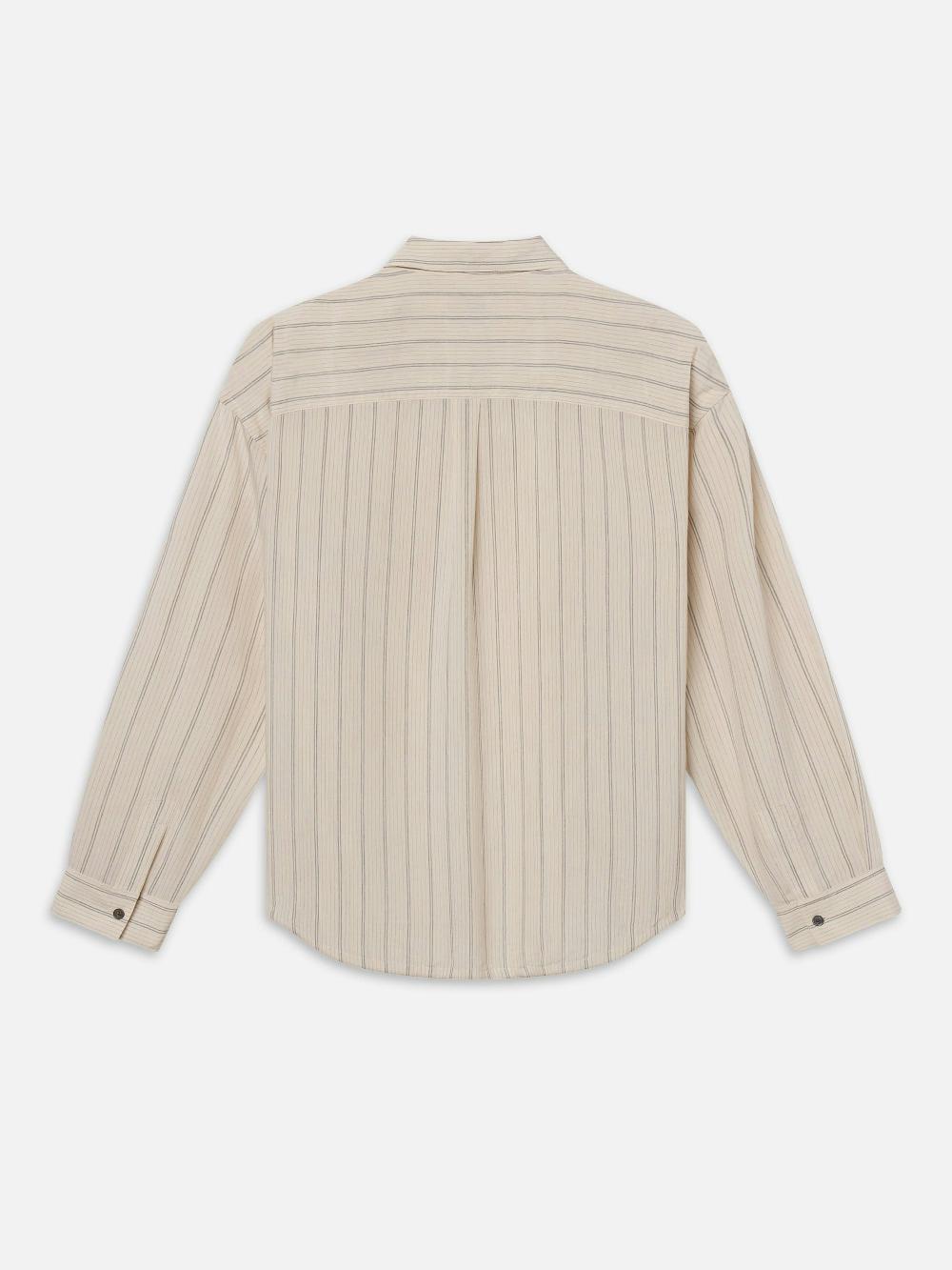 Frame Striped Shirt In Natural Stripe