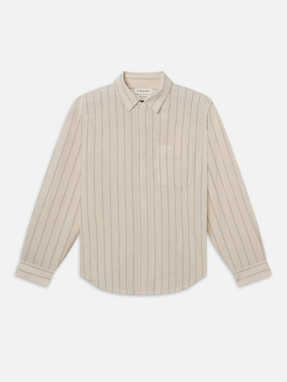 frame Striped Shirt in Natural Stripe