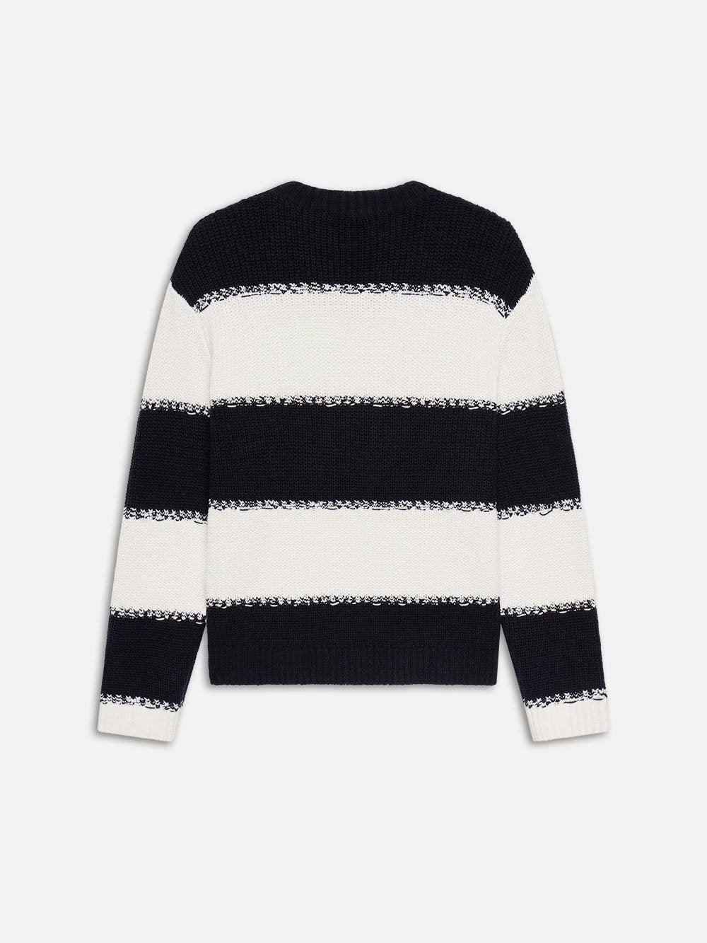 Frame Striped Sweater In Dark Navy Stripe