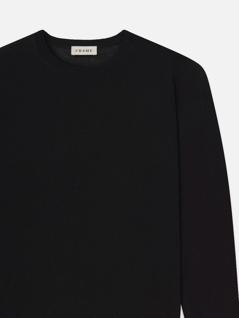 Frame Superfine Crewneck Sweater In Black