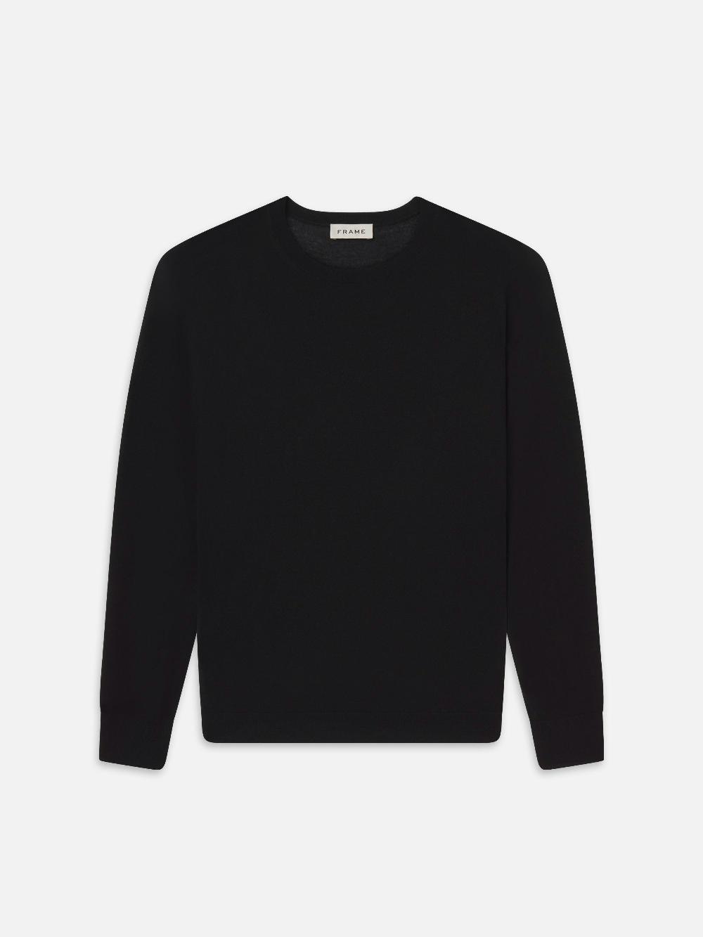frame Superfine Crewneck Sweater in Black