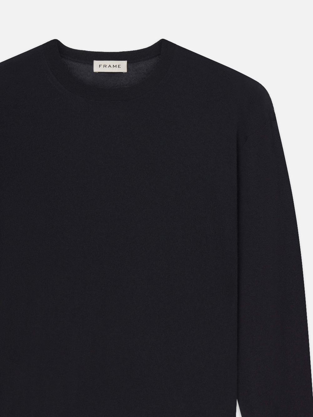 Frame Superfine Crewneck Sweater In Dark Navy
