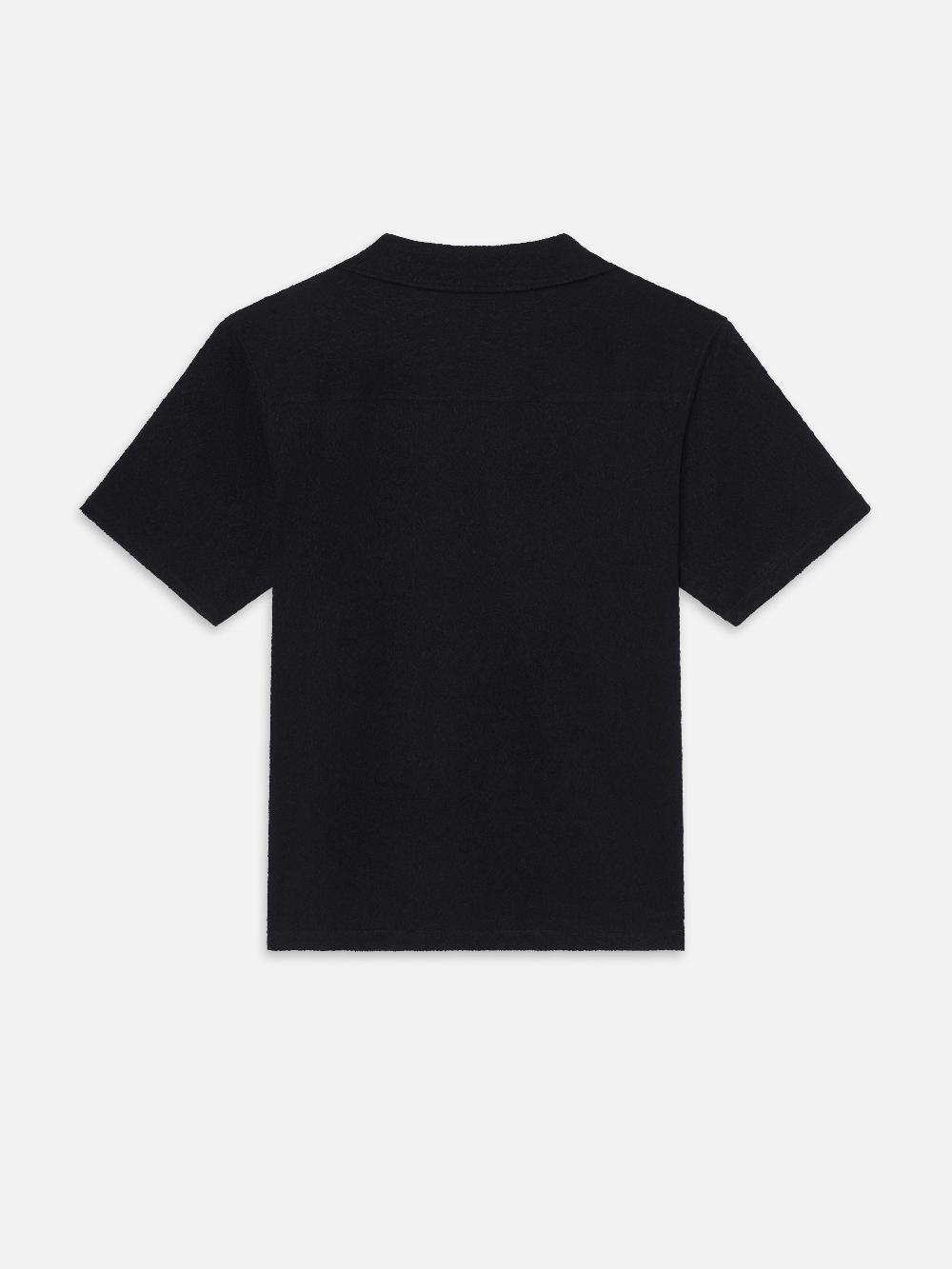 Frame Terry Short Sleeve Shirt In Dark Navy