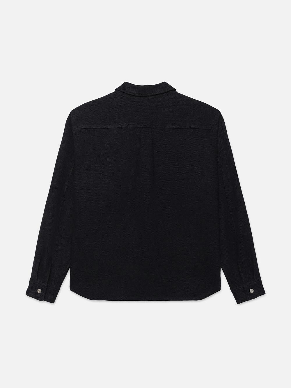 Frame Textured Overshirt Jacket In Dark Navy