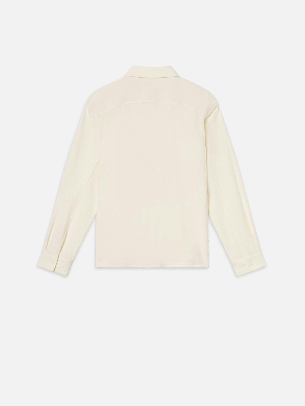 Frame Textured Shirt In White Sand