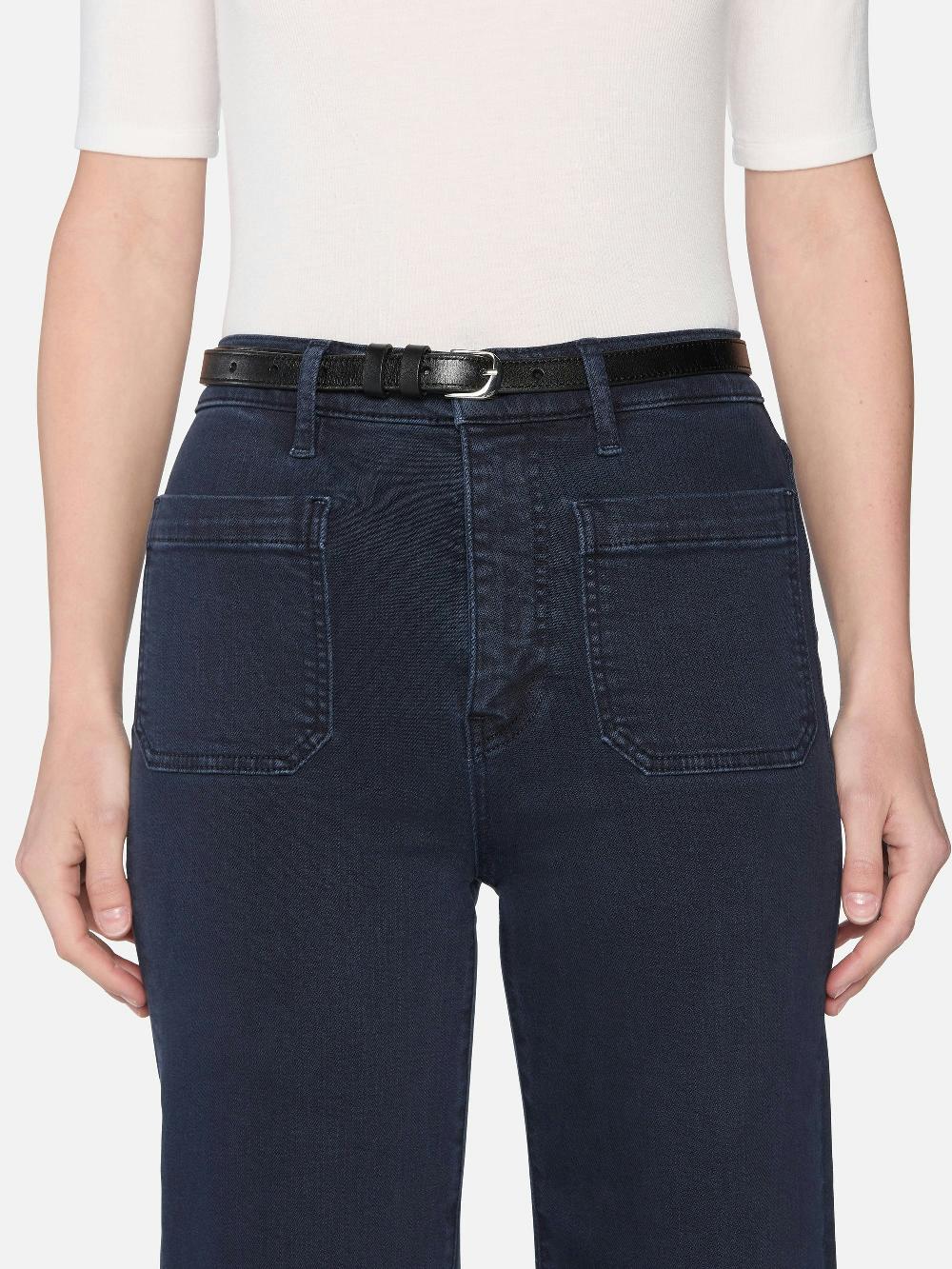 Frame The Anchor Pant In Navy Raw Fray