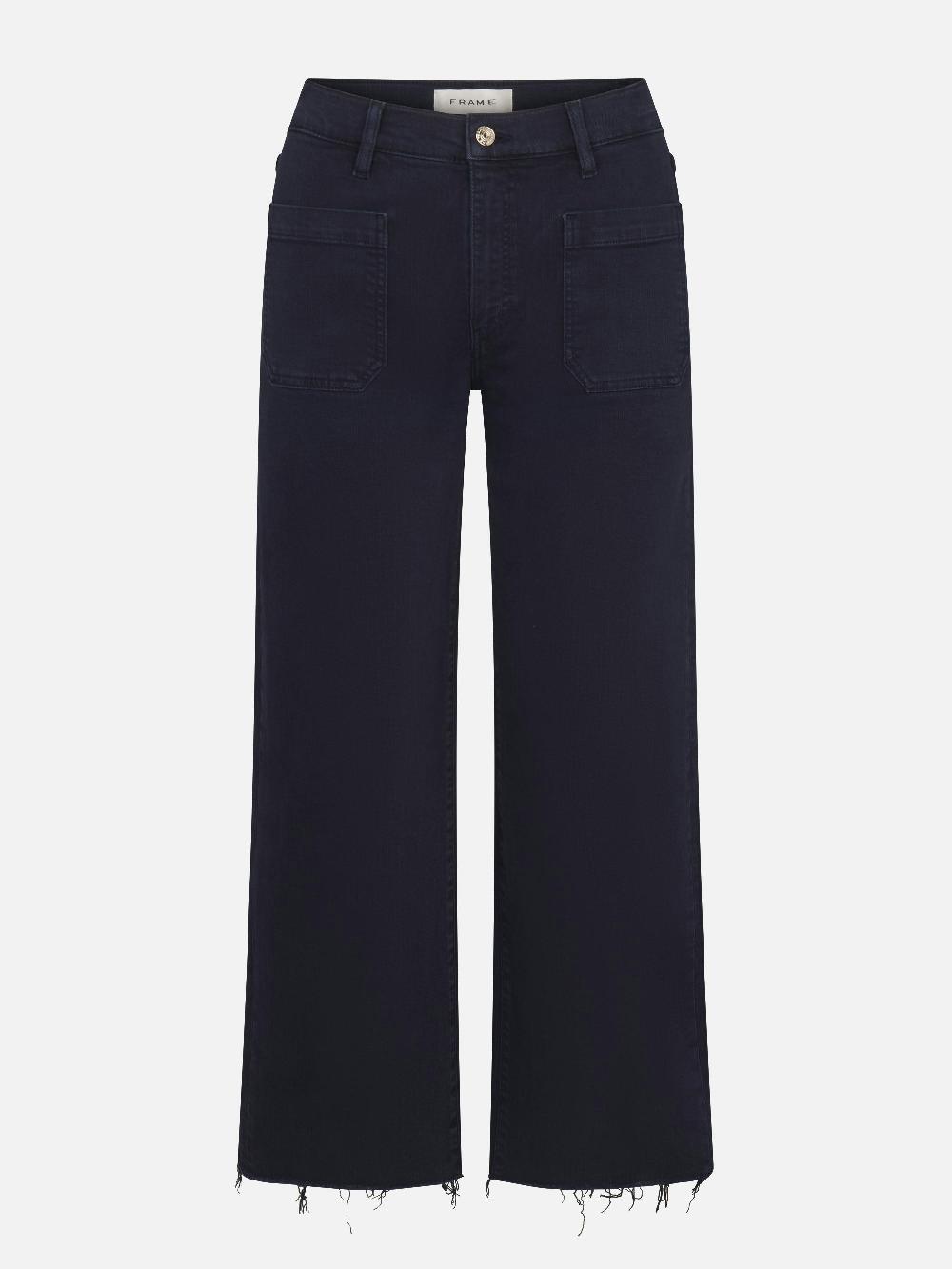 frame The Anchor Pant in Navy Raw Fray