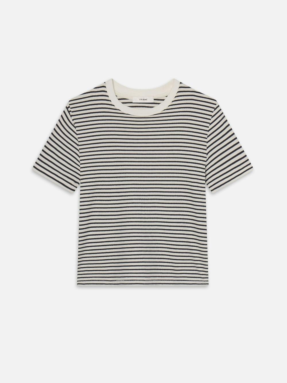 frame The Baby Tee in Navy Multi